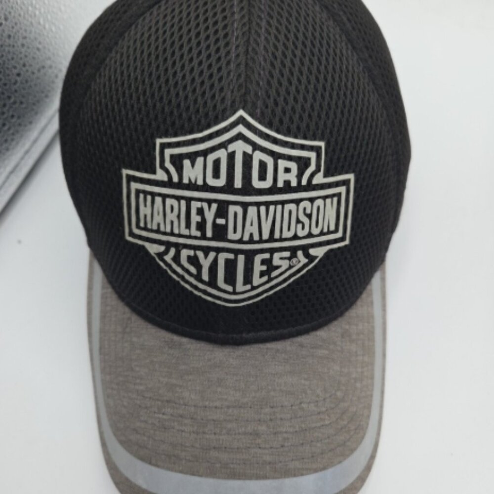Harley‑Davidson New Era 39Thirty Stretch Fit Hat Black Gray M/L